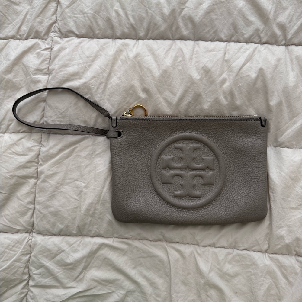 Tory Burch Gray Wristlet Clutch